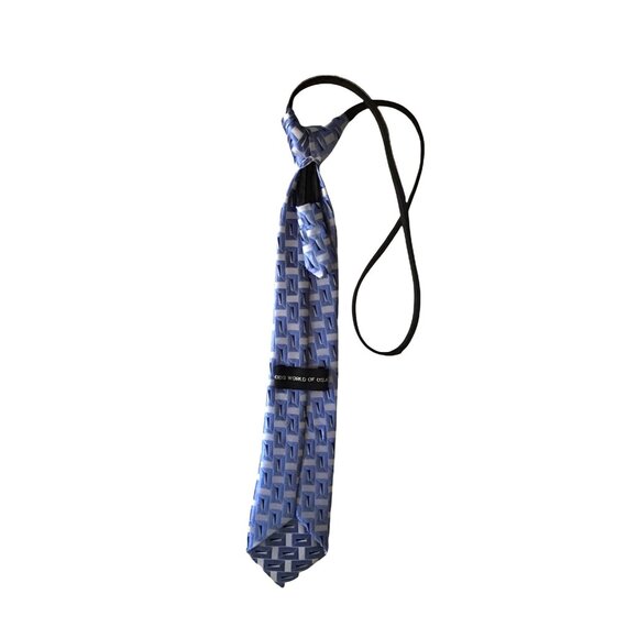 Toddler Boy adjustable Tie Color Blue/ Grey - Picture 2 of 3